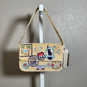 Travel Inspired Beaded Bag NWT
